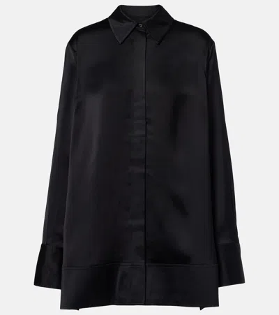 Totême Satin Shirt In Black