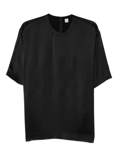 Totême Satin T-shirt In Black