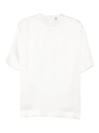Totême Satin T-shirt In White