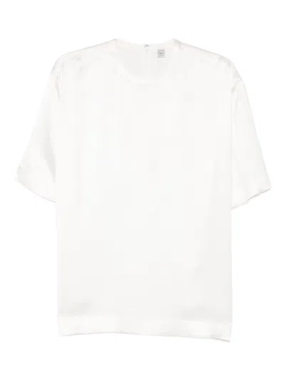 Totême Toteme Longline Wool Blend Knit T-shirt In White
