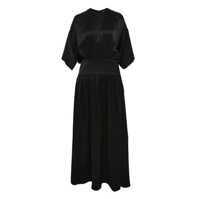 Totême Satin Tee Dress In Black