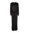 Totême Satin Tie-detail Maxi Dress In Black