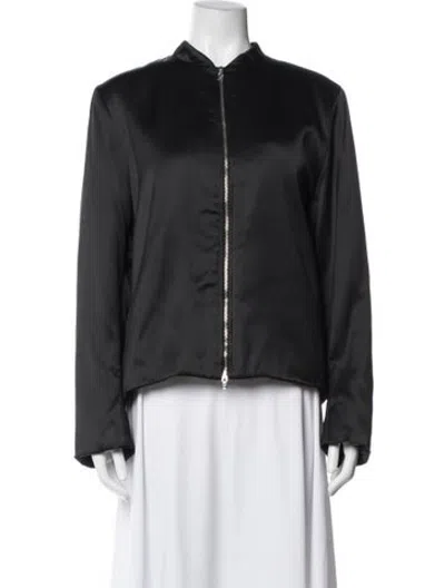 Pre-owned Totême Satin Track Bomber Satin Bomber Jacket W/ Tags In Black