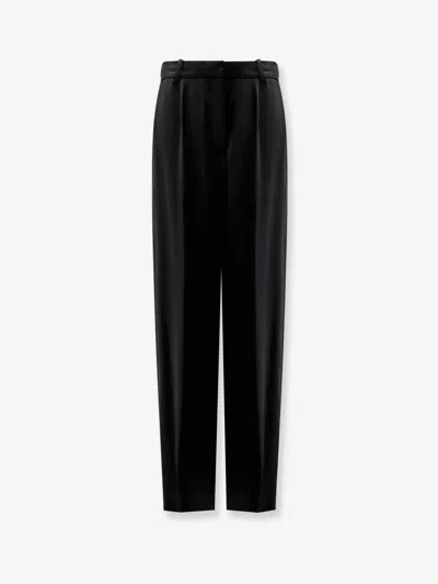 Totême Satin Trousers In Black