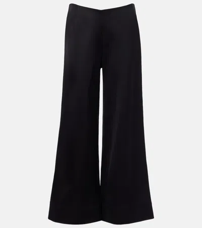 Totême Satin Wide-leg Pants In Black
