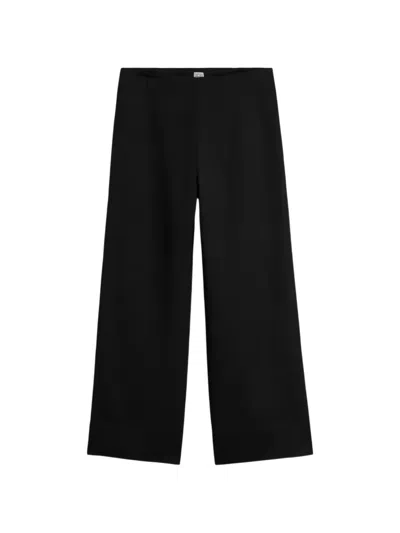 Totême Satin-effect Trousers In Black