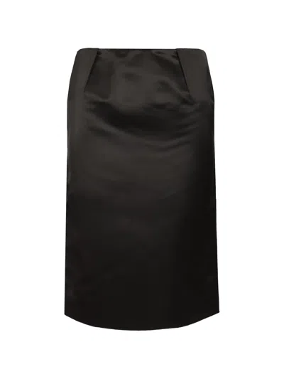 Totême Satin-finish Pencil Midi Skirt In Black