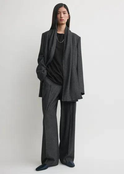 Totême Scarf Blazer Charcoal Petite In Gray