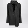 Totême Scarf Blazer Wool Blend Charcoal Grey In Black