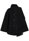 Totême Toteme Women Wool Blend Coat With Embroidery And Scarf