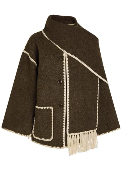 TOTÊME TOTEME SCARF-EFFECT WOOL-BLEND JACKET