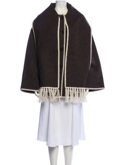 Pre-owned Totême Scarf Jacket Wool Jacket W/ Tags In Brown