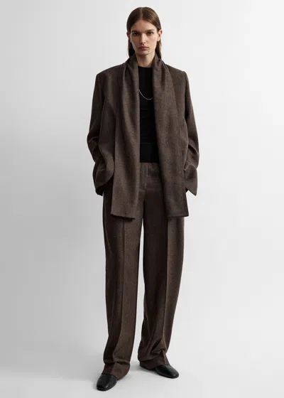 Totême Scarf Lapel Blazer Taupe Melange