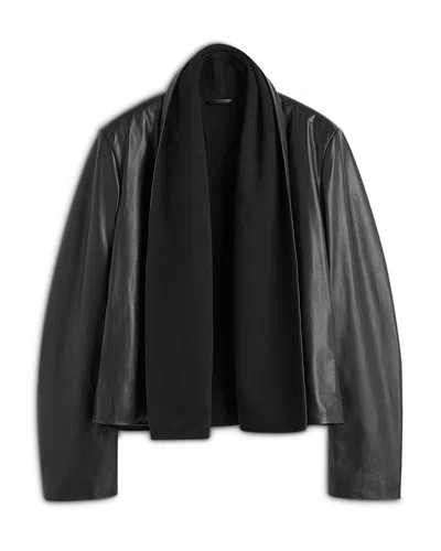 Totême Scarf Leather Jacket In Black