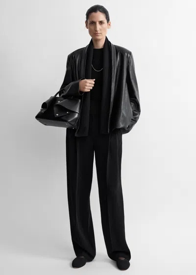 Totême Scarf Leather Jacket Black