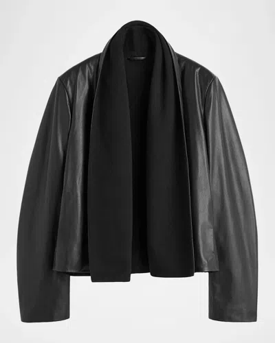 Totême Scarf Leather Jacket In Black