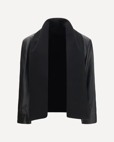 Totême Scarf Leather Jacket In Gray
