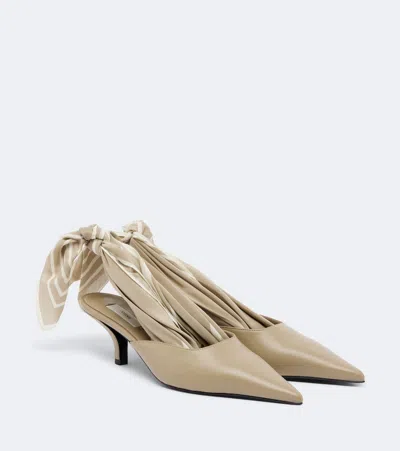 Totême Scarf Leather Slingback Pumps In Yellow