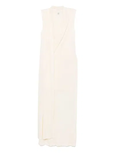 Totême Toteme Scarf Mini Dress With V-neck & Sleeveless Design In Sand