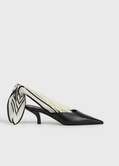 Totême Scarf Nappa Slingbacks Black/ecru