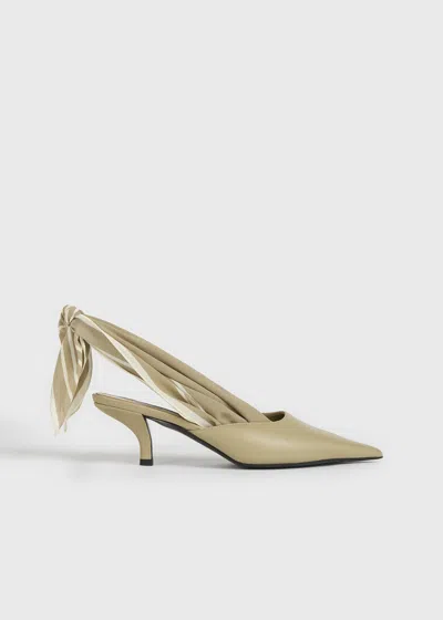 Totême Scarf Nappa Slingbacks Cashew In Brown