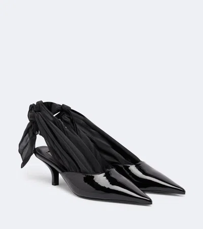 Totême Scarf Patent Leather Slingback Pumps In Red