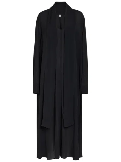 Totême Toteme Scarf-effect Chiffon Maxi Dress In Black