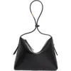 Totême Toteme Scoop Leather Clutch In Black