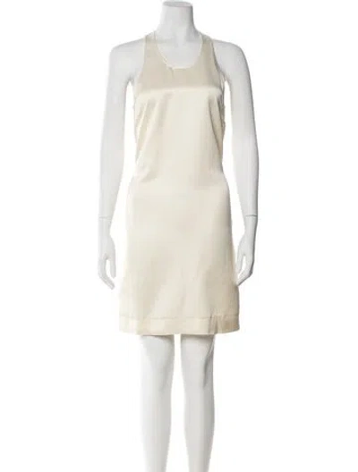 Pre-owned Totême Scoop Neck Dress Mini Dress W/ Tags In Neutral