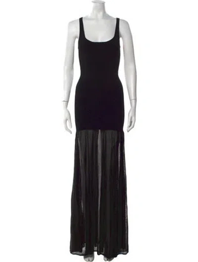 Pre-owned Totême Scoop Neck Long Dress In Black