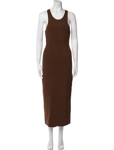 Pre-owned Totême Scoop Neck Long Dress In Brown