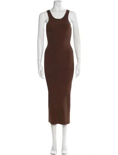 Pre-owned Totême Scoop Neck Long Dress In Brown