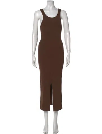 Pre-owned Totême Scoop Neck Long Dress In Brown