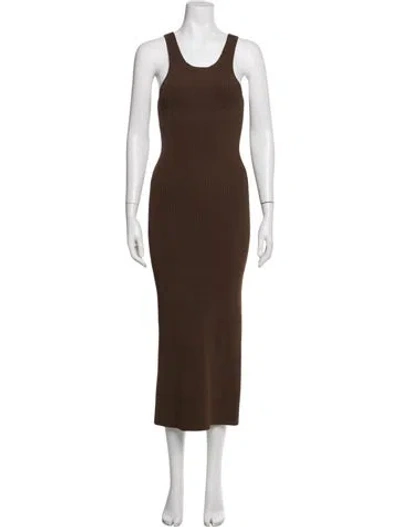 Pre-owned Totême Scoop Neck Long Dress In Brown