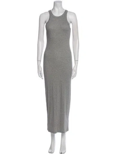 Pre-owned Totême Scoop Neck Long Dress In Gray