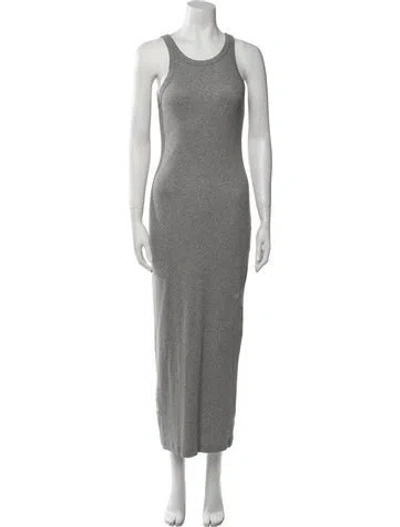 Pre-owned Totême Scoop Neck Long Dress In Gray