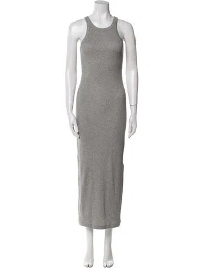 Pre-owned Totême Scoop Neck Long Dress In Gray