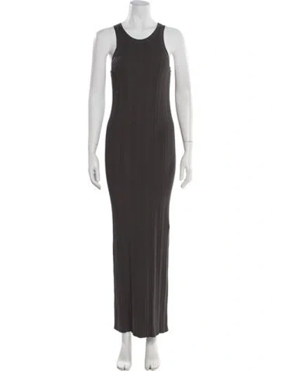 Pre-owned Totême Scoop Neck Long Dress In Gray
