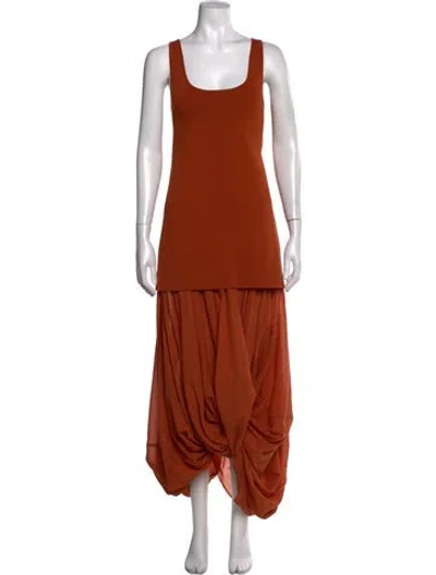 Pre-owned Totême Scoop Neck Long Dress W/ Tags In Orange
