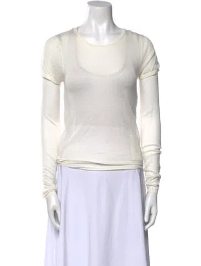 Pre-owned Totême Scoop Neck Long Sleeve Sweatshirt In White