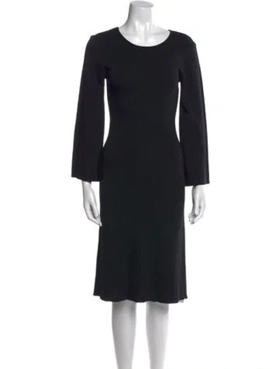 Pre-owned Totême Scoop Neck Midi Length Dress In Black