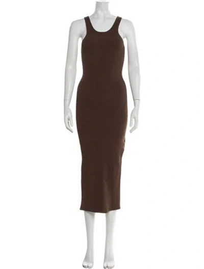 Pre-owned Totême Scoop Neck Midi Length Dress In Brown