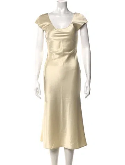 Pre-owned Totême Scoop Neck Midi Length Dress In Neutral
