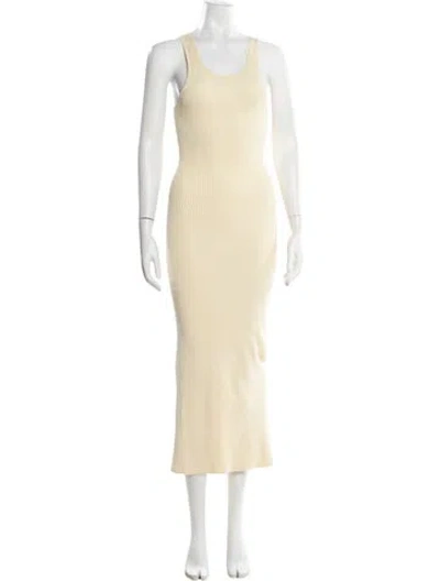Pre-owned Totême Scoop Neck Midi Length Dress In Neutrals