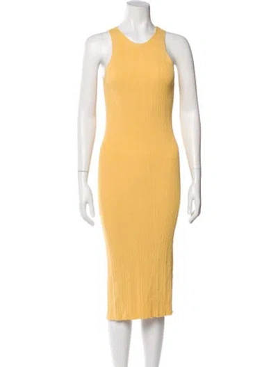 Pre-owned Totême Scoop Neck Midi Length Dress In Yellow