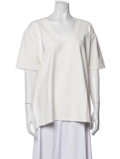 Pre-owned Totême Scoop Neck Short Sleeve T-shirt In White