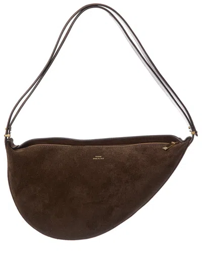 Totême Toteme Scooped Suede Shoulder Bag In Brown