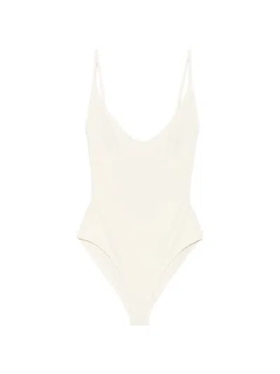 Totême Scoop-neck Tie-back Swimsuit In Neutral