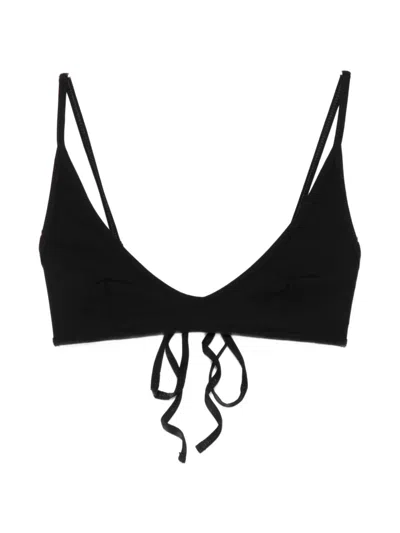 Totême Scoop-neck Tie-fastening Bikini Top In Black