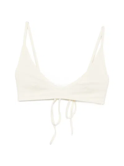 Totême Scoop-neck Tie-fastening Bikini Top In White